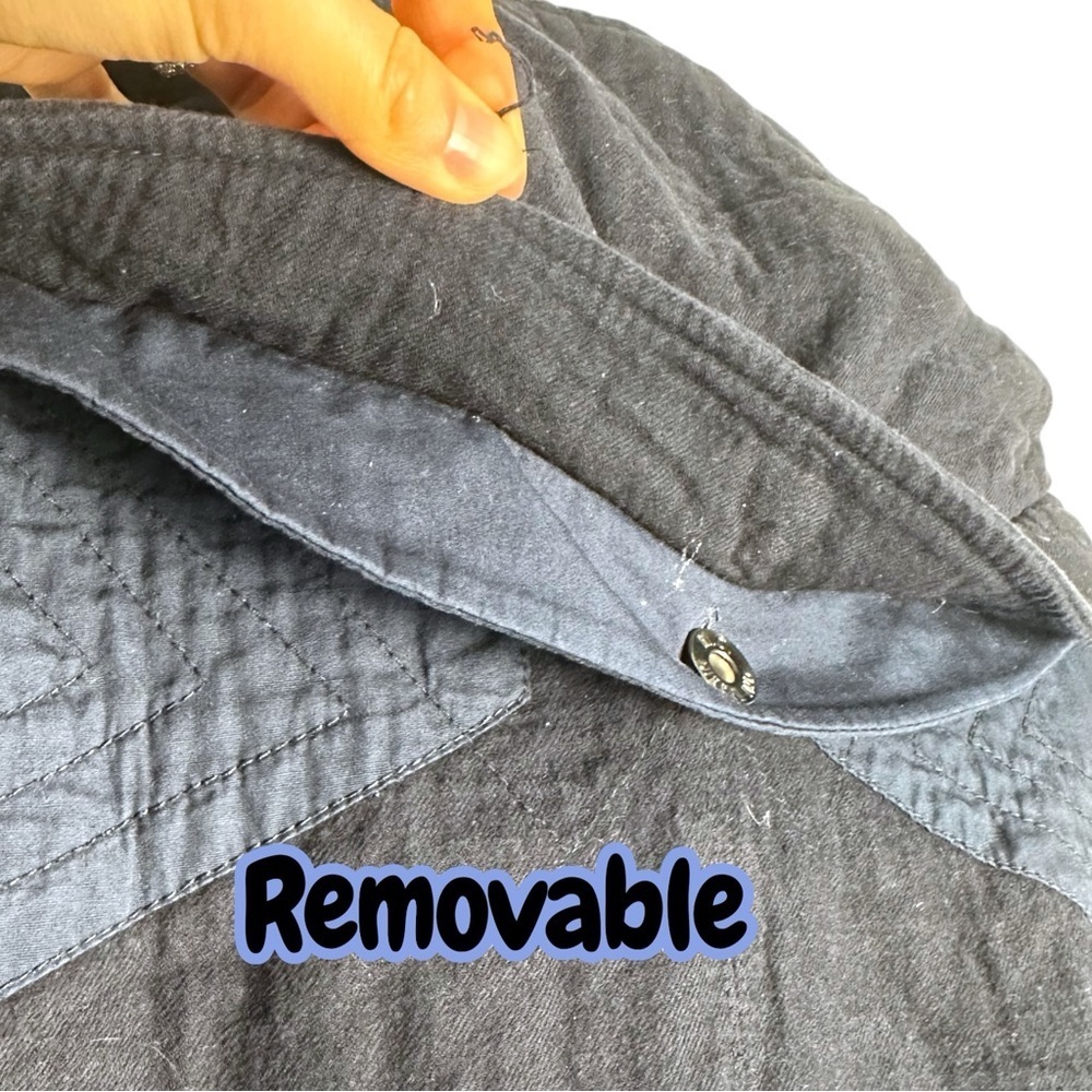 RARE Vintage 90s Diesel women’s moto cotton denim blue quilt parka coat jacket S - Picture 13 of 13